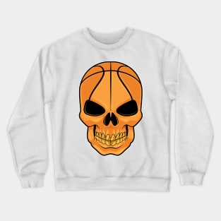 Skull with Basketball Head Crewneck Sweatshirt